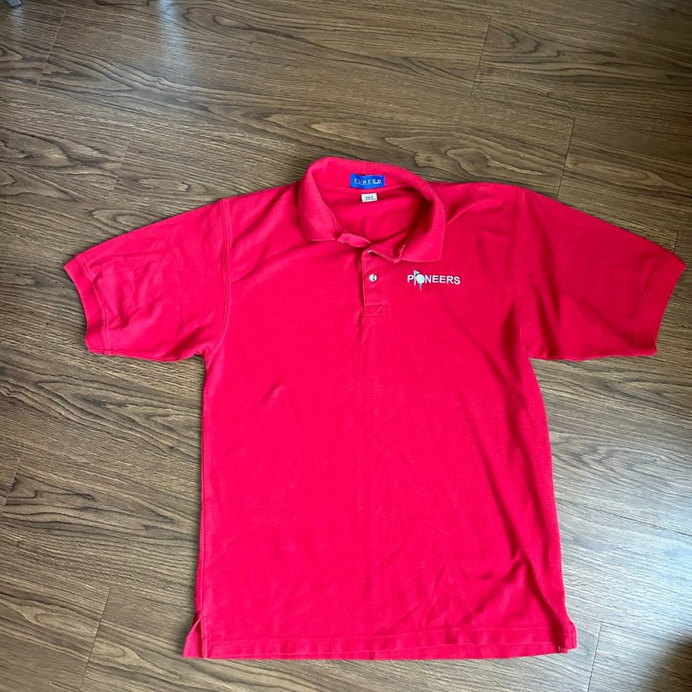 Tufer Sport Medium PIONEERS REd Golf Polo Shirt